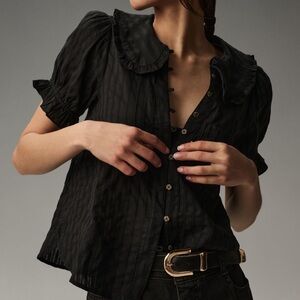 Black Pilcro Puff Sleeve Blouse